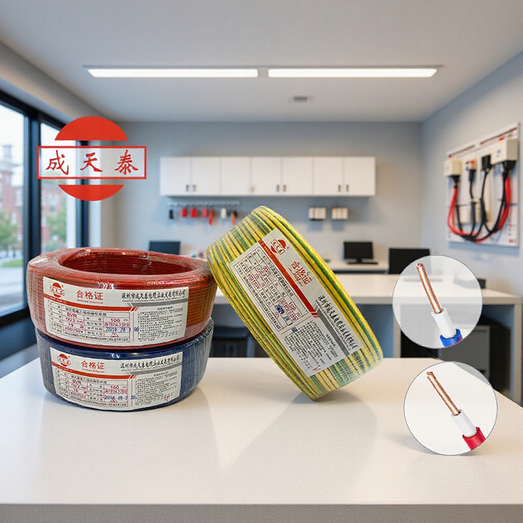 成天泰电线国标BVV1.5 2.5 4 6平方阻燃单芯家装家用双层皮护套线