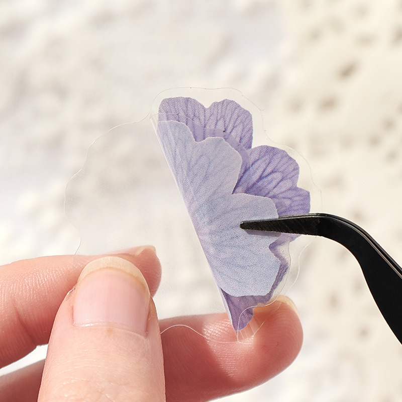 PET pegatinas impermeables caja pequeña flor fresca sal sistema de flujo de lino pegatinas decoración DIY pegatinas