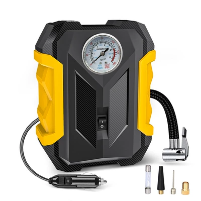 Car air pump digital display Hava nasosu - pointer-black-with-yellow-edge