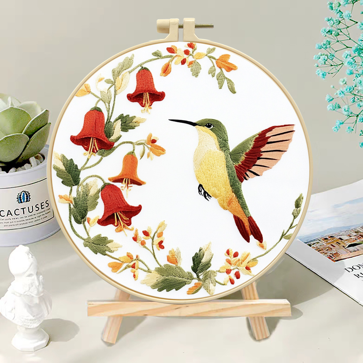 29 * 29CM colibríes y orquídeas de campana