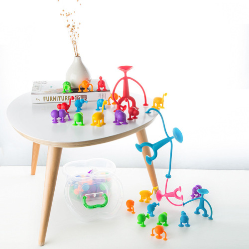 Cross-border hot selling simulation animal doll suction cup toy cartoon children's toy suction and sticky soft building blocks