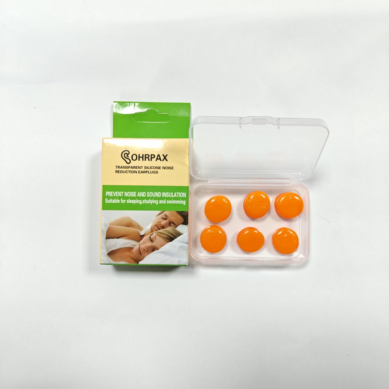 Silicone mud earplugs [type a] orange six pack