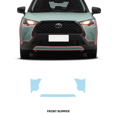 Toyota Corolla Special Transparent Film Tpu Invisible Car Film Full Car Protective Film No Cutting Invisible Paint (Car paint protective film) - front-bumper-tpu-film-imported-tpu-film-specially-cut-for-special-vehicles