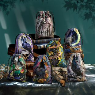 2024 new color flannel bag drawstring mouth animal crow brand bag cloth bag jewelry bag gift bag