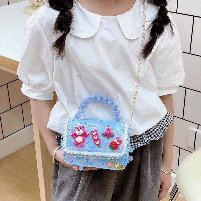 Princess Pearl bolso de cambio de verano nuevo pequeño bolso de niños de estilo de fragancia, niñas de moda bolso de hombro, bolso pequeño