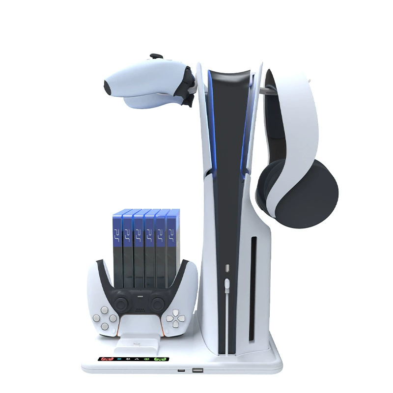 PS5SLIM host multi -functional heat dissipation base with discs with dish storage rack PS5 handle double -seat headset