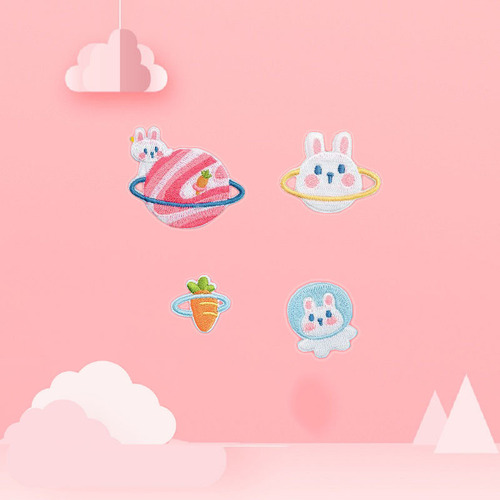 Cartoon Computer Embroidered Animal Planet Embroidered badge clothing accessories decorative patchwork DIY self-adhesive patch wholesale