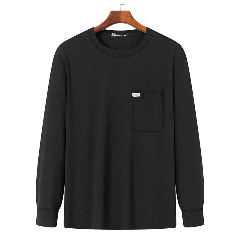 Papá de manga larga camiseta de los hombres de primavera y otoño casual polo camisa superior de algodón de la solapa fábrica de ropa al por mayor