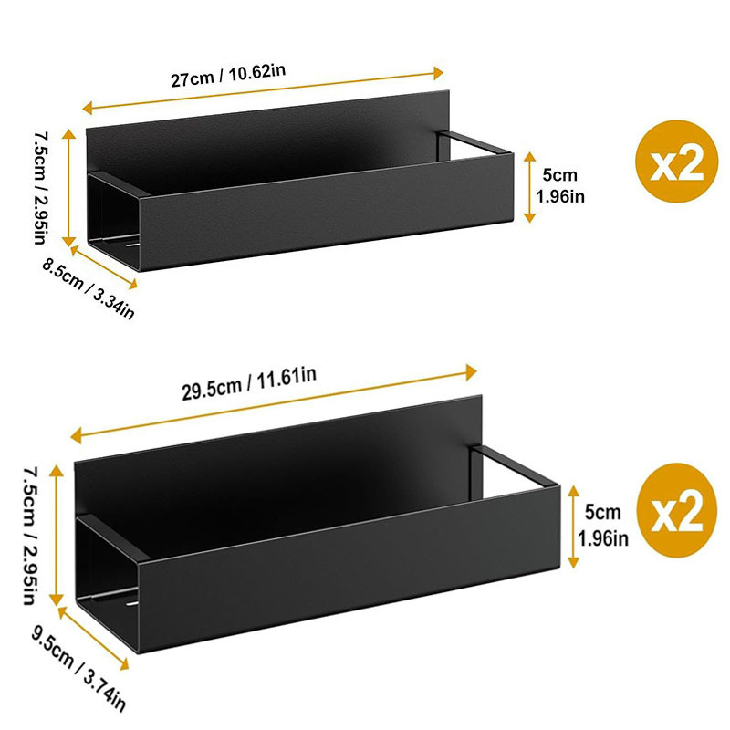 블랙 4종 세트 [박스형 + 플라스틱 후크 8개]