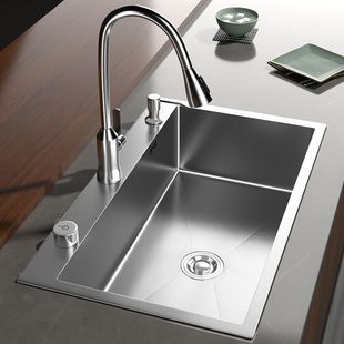 2024 new stainless steel sink single tank hand thickened kitchen under-table basin dish washing sink stainless steel dish washing