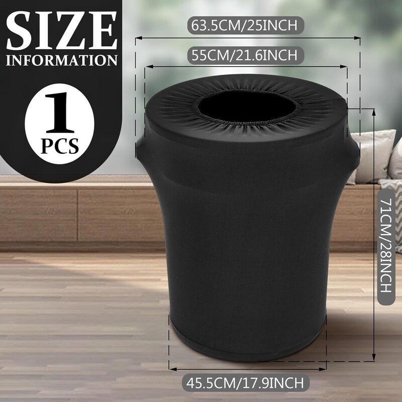 Amazon's Best-Selling Black Stain-Resistant and Environmentally Friendly 32-Gallon Elastic Trash Can Cover Outdoor Spandex Trash Can Cover