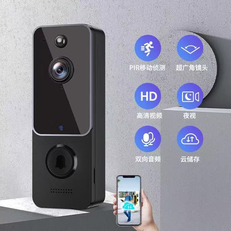 T9 visual timbre cámara de vigilancia inalámbrica visión nocturna WIFI HD inteligente cloud storage Home doorbell Ding Dong conjunto