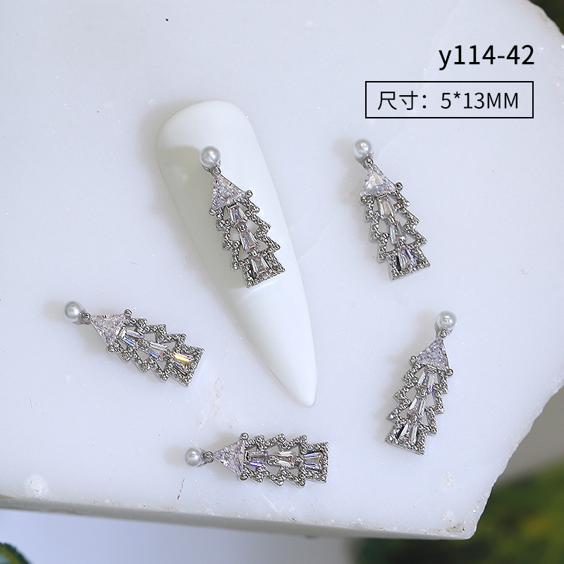 Nueva Luz de lujo de plata de Navidad ZIRCON accesorios de uñas flash de alto grado de copo de nieve ELK nail diamante joyería al por mayor