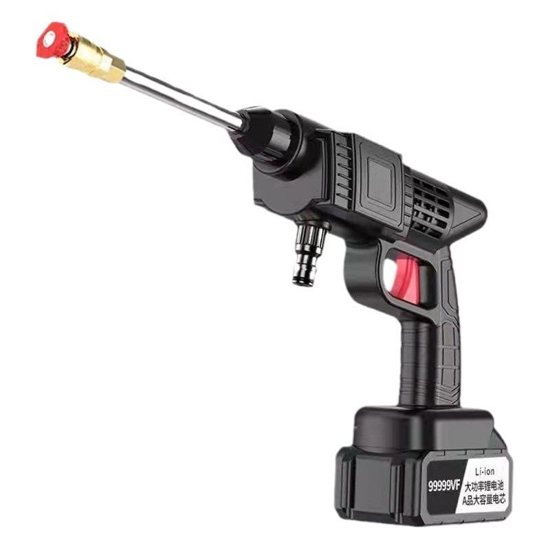 Pistola de agua para lavado de autos, máquina eléctrica doméstica para lavado de autos, pistola de lavado de autos recargable, riego de flores, pistola de agua inalámbrica de alta presión con batería de litio, venta al por mayor del fabricante image 1