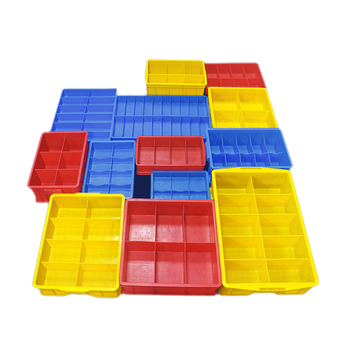 4格6格塑料分格箱分隔式物料箱多格零件盒收纳螺丝盒汽配工具箱