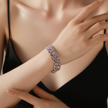 跨境电商 欧美时尚新娘水钻多层 缪斯之眼手链厂家批发