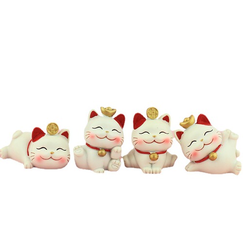 Lucky Cat cartoon cute resin craft office desk ornament cake baking decoration creative home decoration