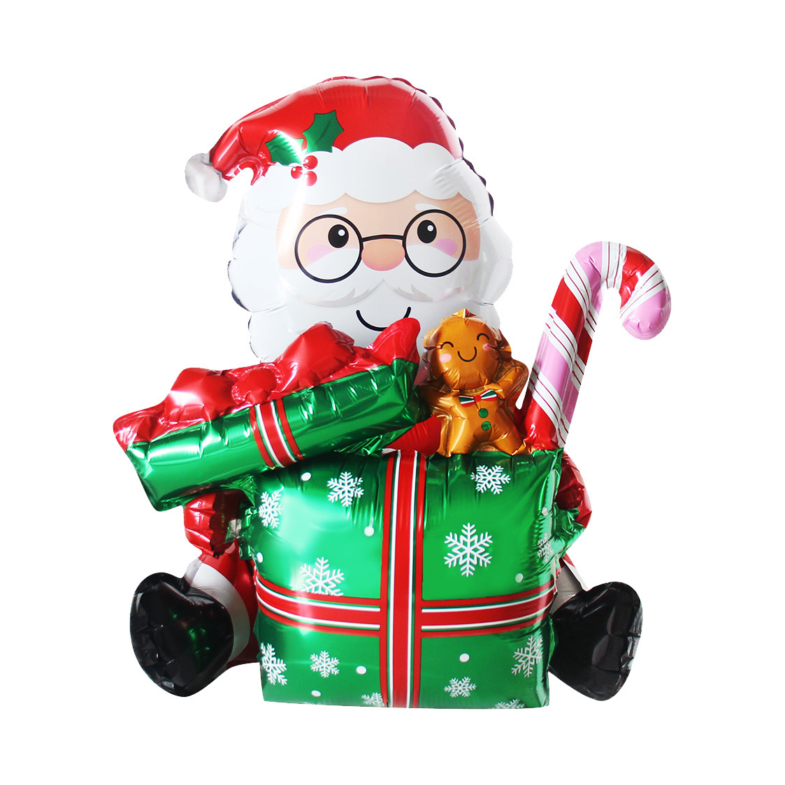 Navidad transfronteriza Papá Noel muletas alce copo de nieve muñeco de nieve dibujos animados globo de película de aluminio fiesta de Navidad bola decorativa image 28