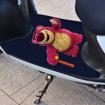 Electric vehicle foot mat — Easy to Care for Pedal Mats - berry-bear-waving-width-50length-70cm-rectangular-self-cut-wire-loop-sent-by-default