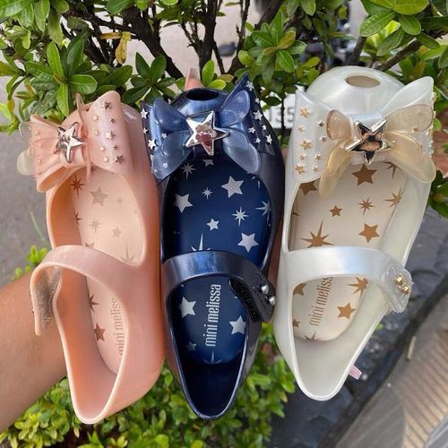 2024 New Melissa Girls' Shoes Summer Bow Fish Mouth Sandals Baby Soft Sole for Middle and Large Children Jelly Shoes for Girls