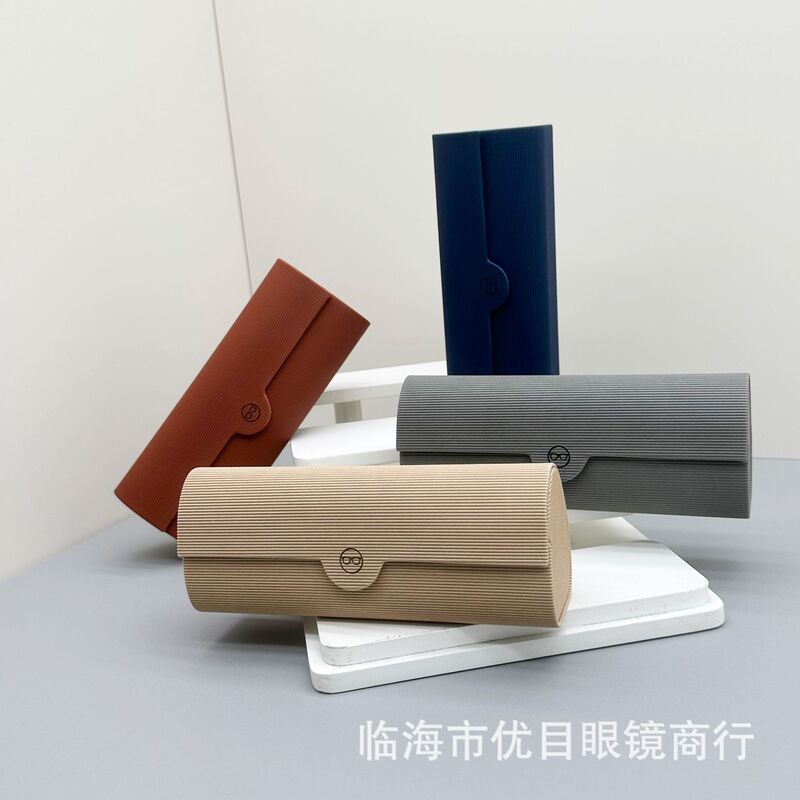 New wholesale direct selling glasses box sunglasses sunglasses box anti-pressure leather high sense myopia glasses box logo