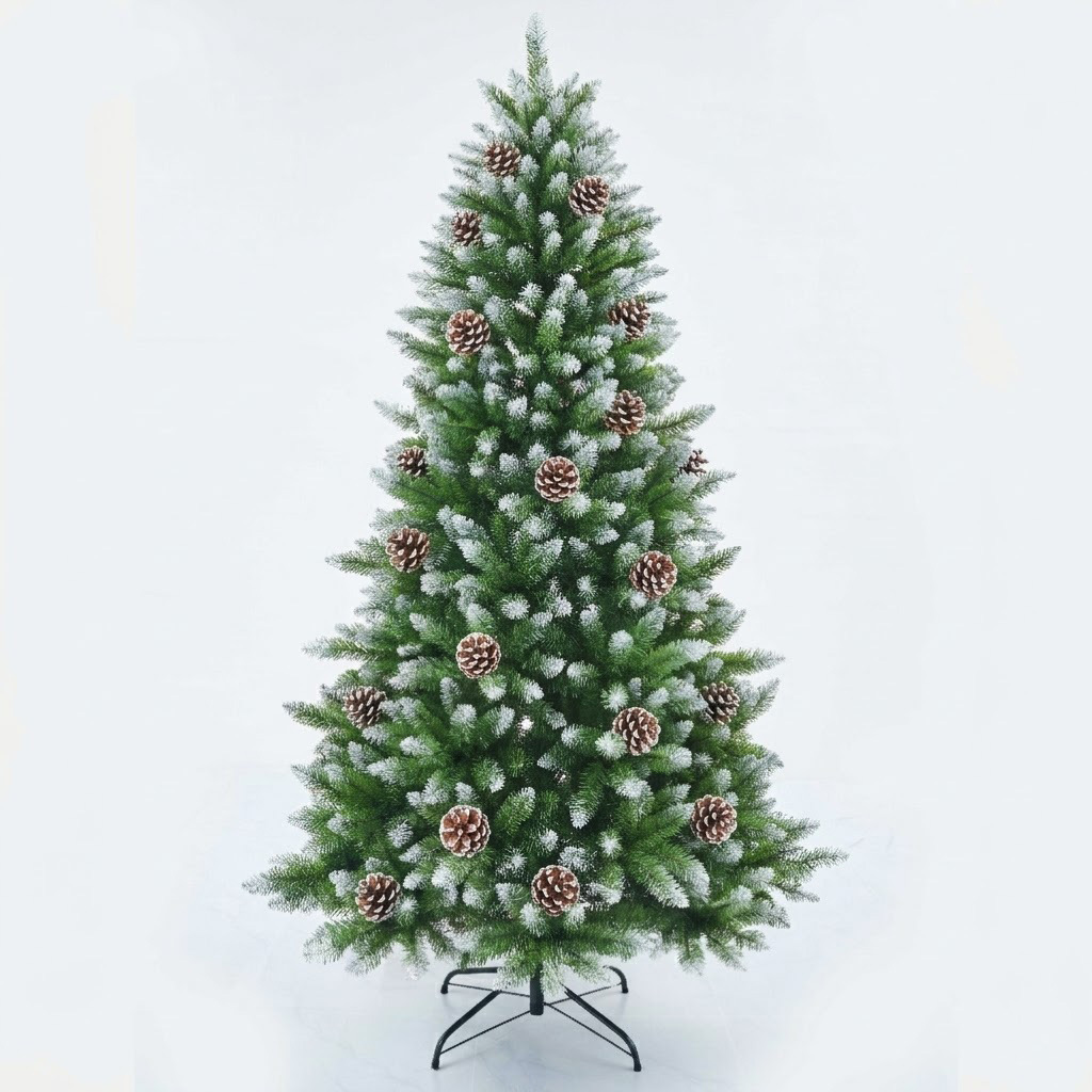1.5-2.4 Arroz punta pulverización blanco árbol de Navidad fruta roja pinos una variedad de decoración de Navidad personalizada decoración
