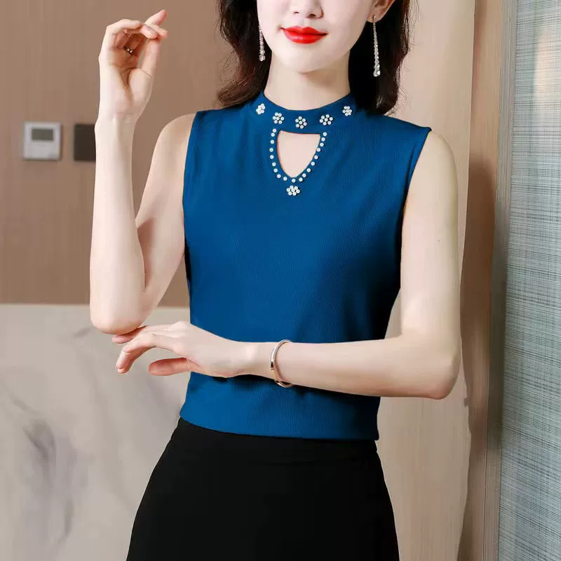 Летний топ без рукавов, облегающий, slim fit