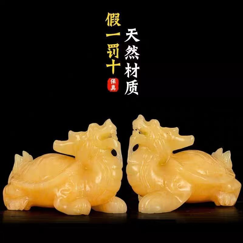 天然トパーズ翡翠ドラゴンタートルヘッドは富と安全を引き寄せる風水リビングルーム家の装飾オフィスの装飾品富を引き寄せる|undefined