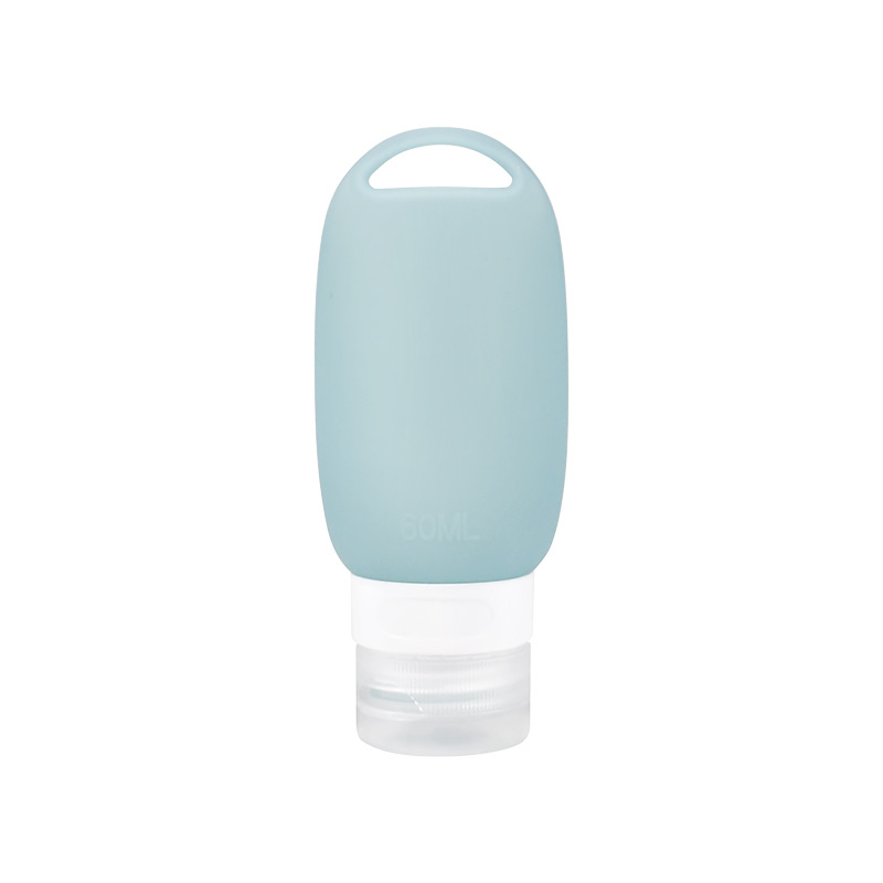 Botellas recargables de silicona con gancho, éxito de ventas transfronterizo, juego de botellas recargables de viaje para loción de protección solar, envases para cosméticos