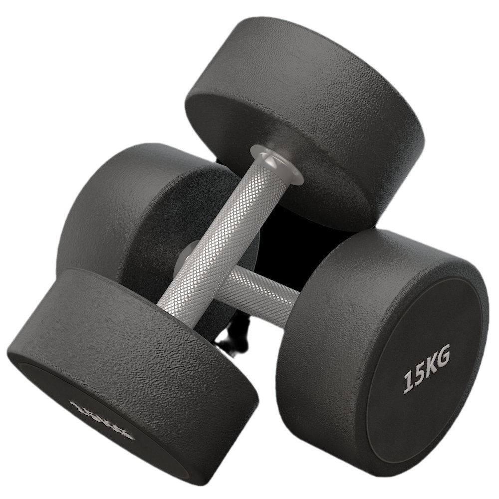 Dumbbell de cabeza redonda fija para hombres gimnasio de goma de