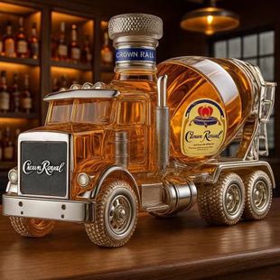 Creative Red Wine Special-Shaped Sealed Wine Whiskey Vodka Empty Wine Bottle Cement Mixer Truck Whiskey Bottle