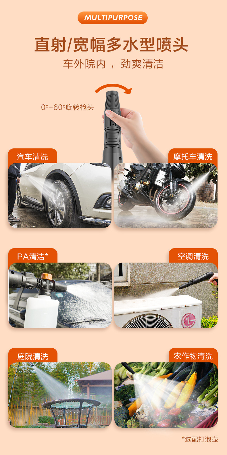 New product powerful high-pressure water pump car washer household 220V car brush dealer artifact portable water gun cleaning machine