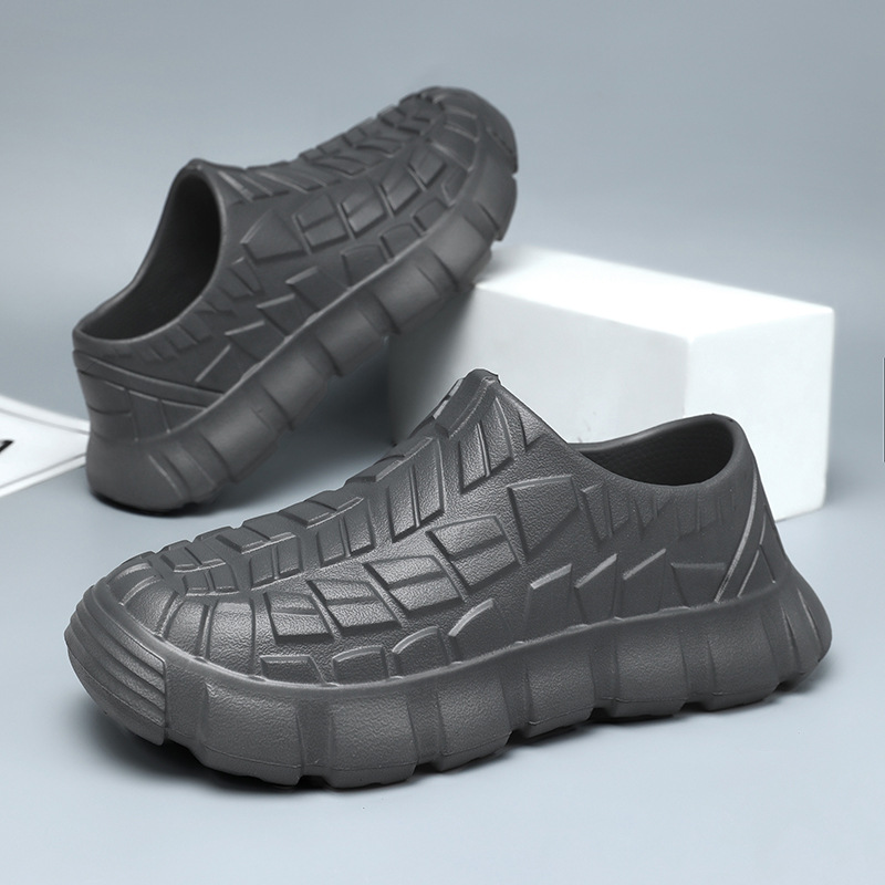 Zapatos de chef explosivos transfronterizos para hombres, fuertes zapatos de cocina antideslizantes, impermeables y a prueba de aceite, zapatos de trabajo de cocina trasera, zapatos de seguro laboral, zapatos con cabeza de bolsa