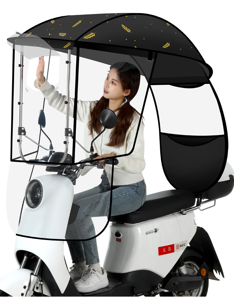 Electric Vehicle Rain Shelter, Canopy, Sunshade, Windproof Cover, Detachable Umbrella, Sunshade for Electric Motorcycles