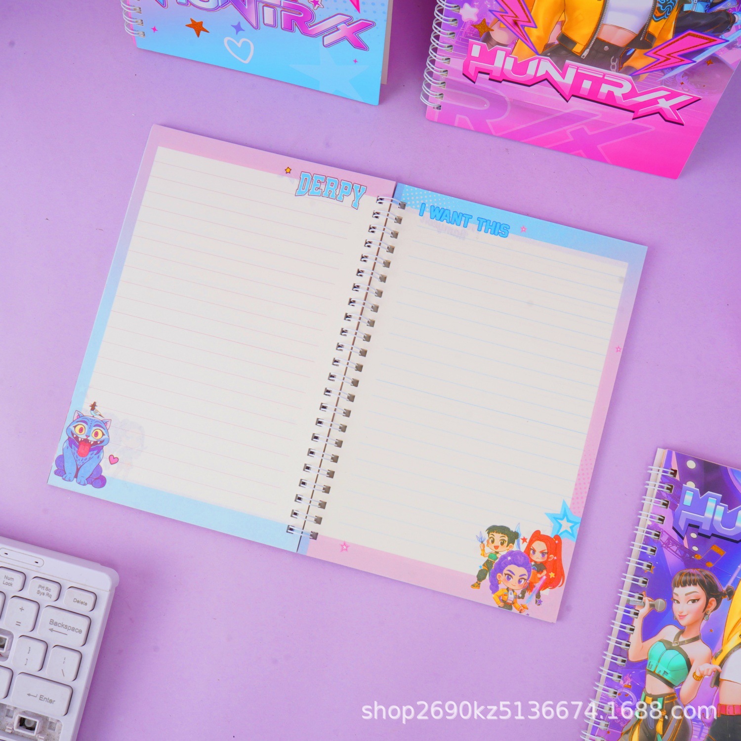 Cuaderno Espiral Dibujos Animados de Giro Horizontal para Estudiantes
