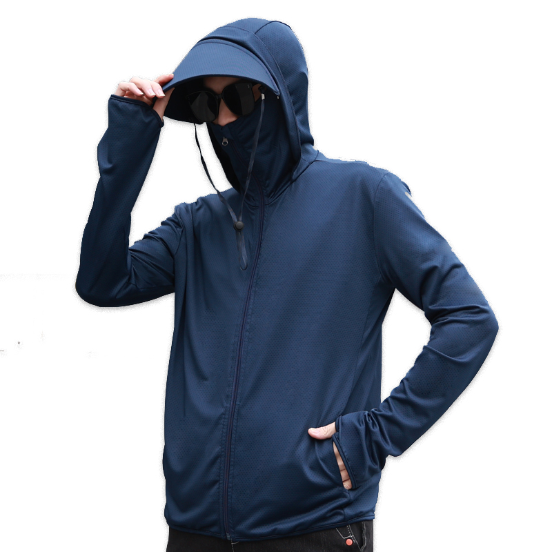 Sun-protective Clothing Men's Summer Thin Coat Lightweight New Breathable Anti-ultraviolet Ice Silk Fishing Sun-protective Clothing Men's Quick-drying