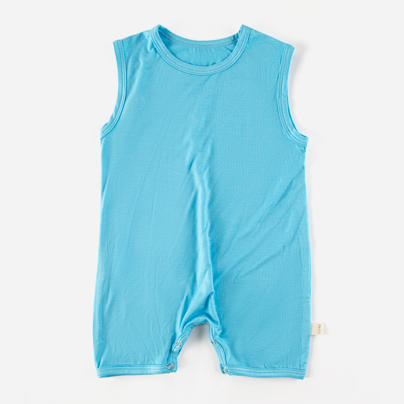 Bebé mono 2023 verano modal fina seda de hielo chaleco sin mangas corto mameluco recién nacido mameluco del bebé