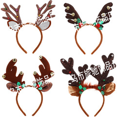 新しいクリスマスヘッドバンド枝角ベルぬいぐるみヘッドバンドヘラジカクリスマスパーティーパーティーホリデーデコレーション