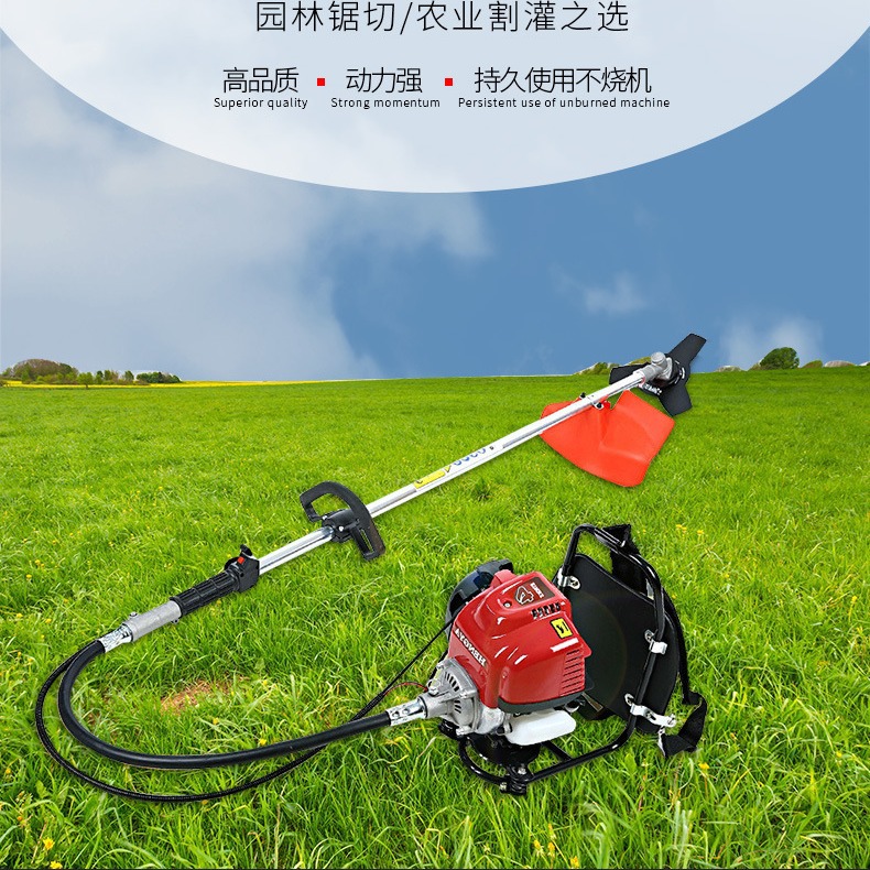 山东汽油割草机二冲程背负式小型割灌机多功能农用汽油除草收割稻