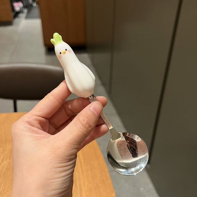 入学新商品学生携帯スプーン箸セットかわいいスプーンスプーンスプーン高颜値スプーンフォーク二合一|undefined