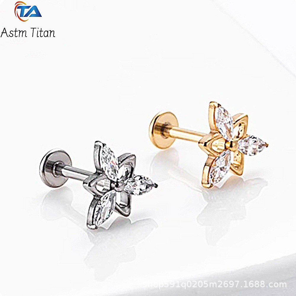 Labret piercing jewelry detail image