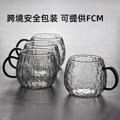 国境を越えたFCM高ホウ素シリコンはハンマーグラスの耐高温ハンマーカップの樹皮紋ラテコーヒーカップを持っている