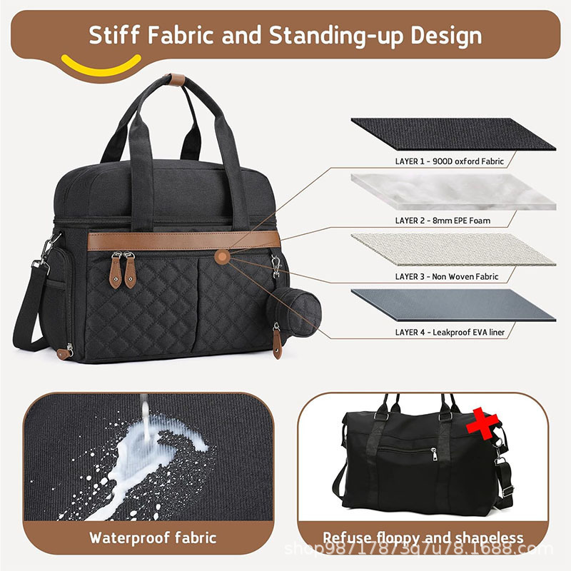 Nuevo bolso de extracción de leche, bolso de pañales, bolso de mano, bolso de trabajo de doble capa, adecuado para madres lactantes.