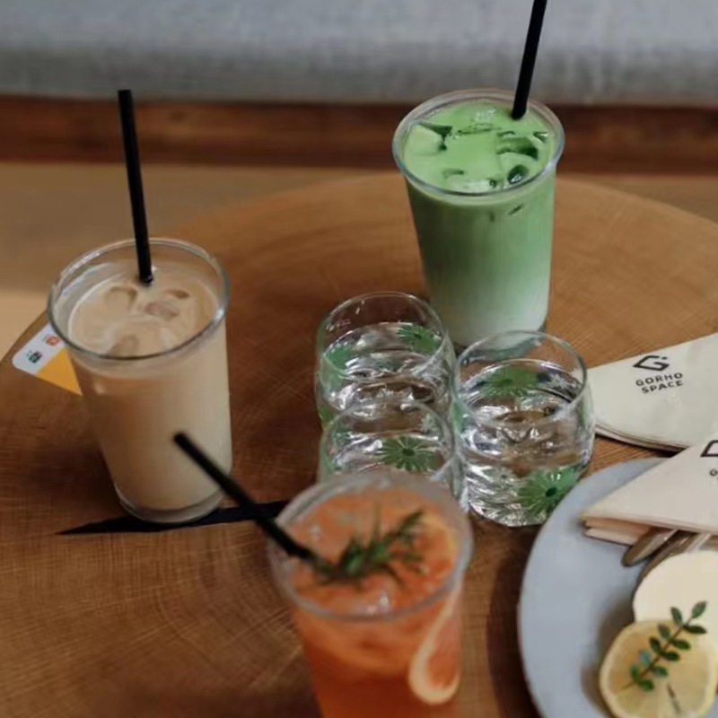 Coreano ins taza de vidrio transparente de gran capacidad taza de café fría simple taza de agua doméstica taza de agua de burbujas taza de jugo