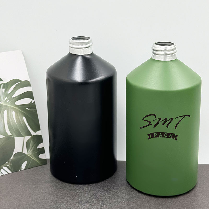 500ml斜肩 螺纹 喷漆 矮胖型 铝罐 纯露精油 分装 铝瓶