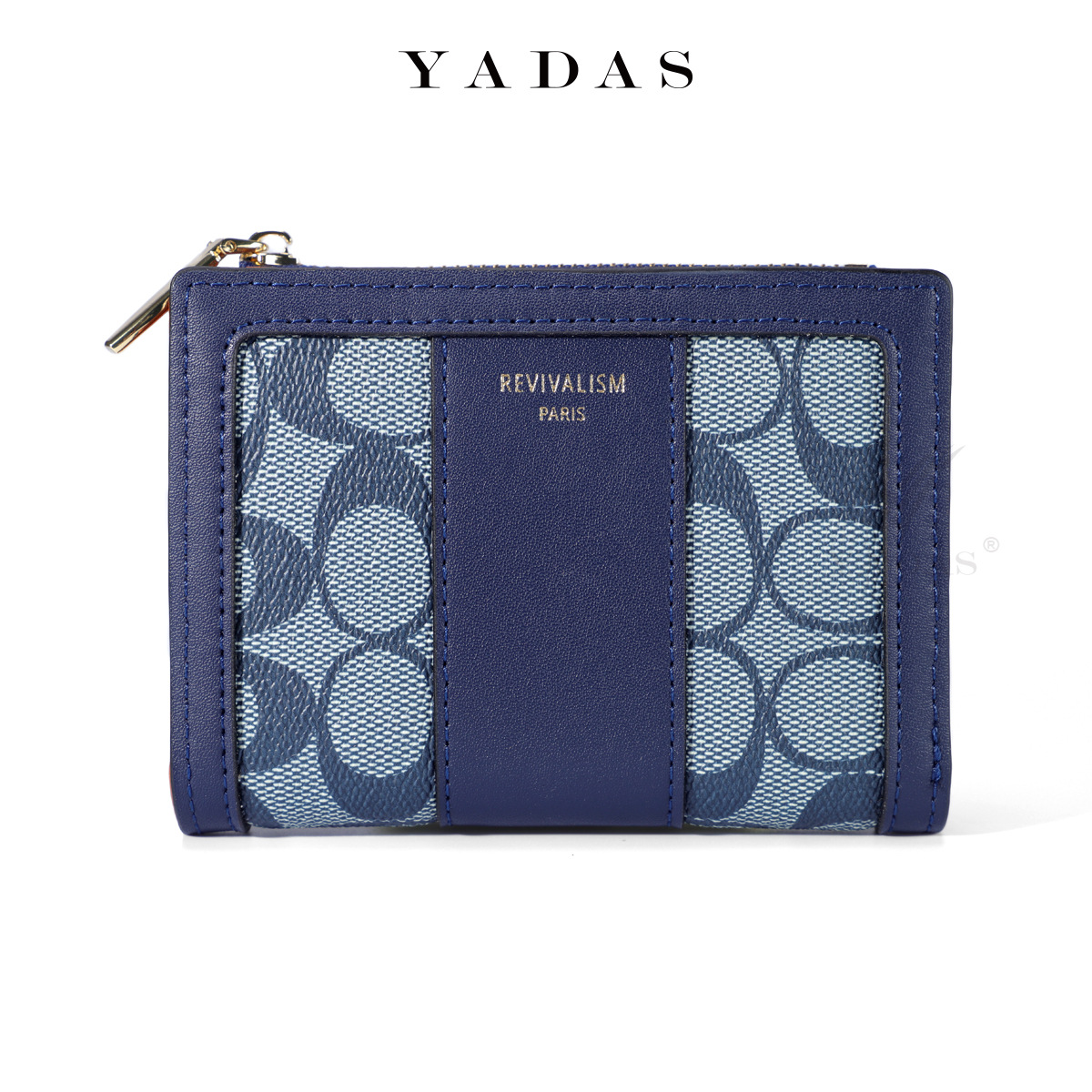 YADAS moda 2024 nuevo al por mayor oval impresión viejos patrones dos plegables bolso de cambio de comercio exterior cartera de mujeres