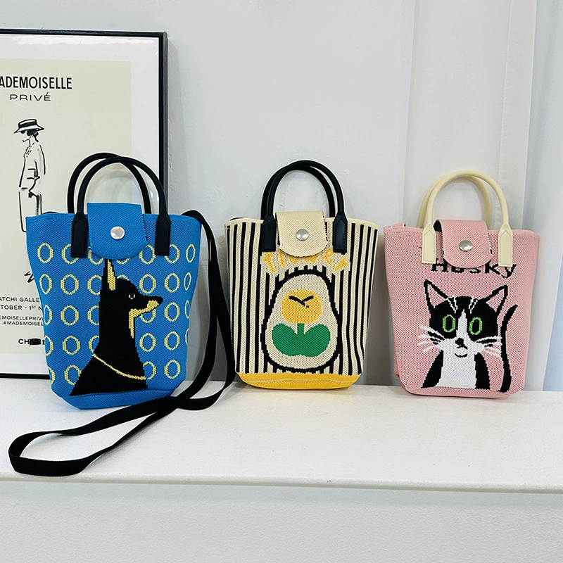 Summer woven small design shoulder bag, handheld small bag for elementary school students
