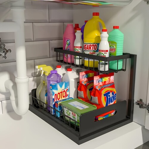 Pull Out Cabinet Organizer 2 Tier Pull Out Under Sink