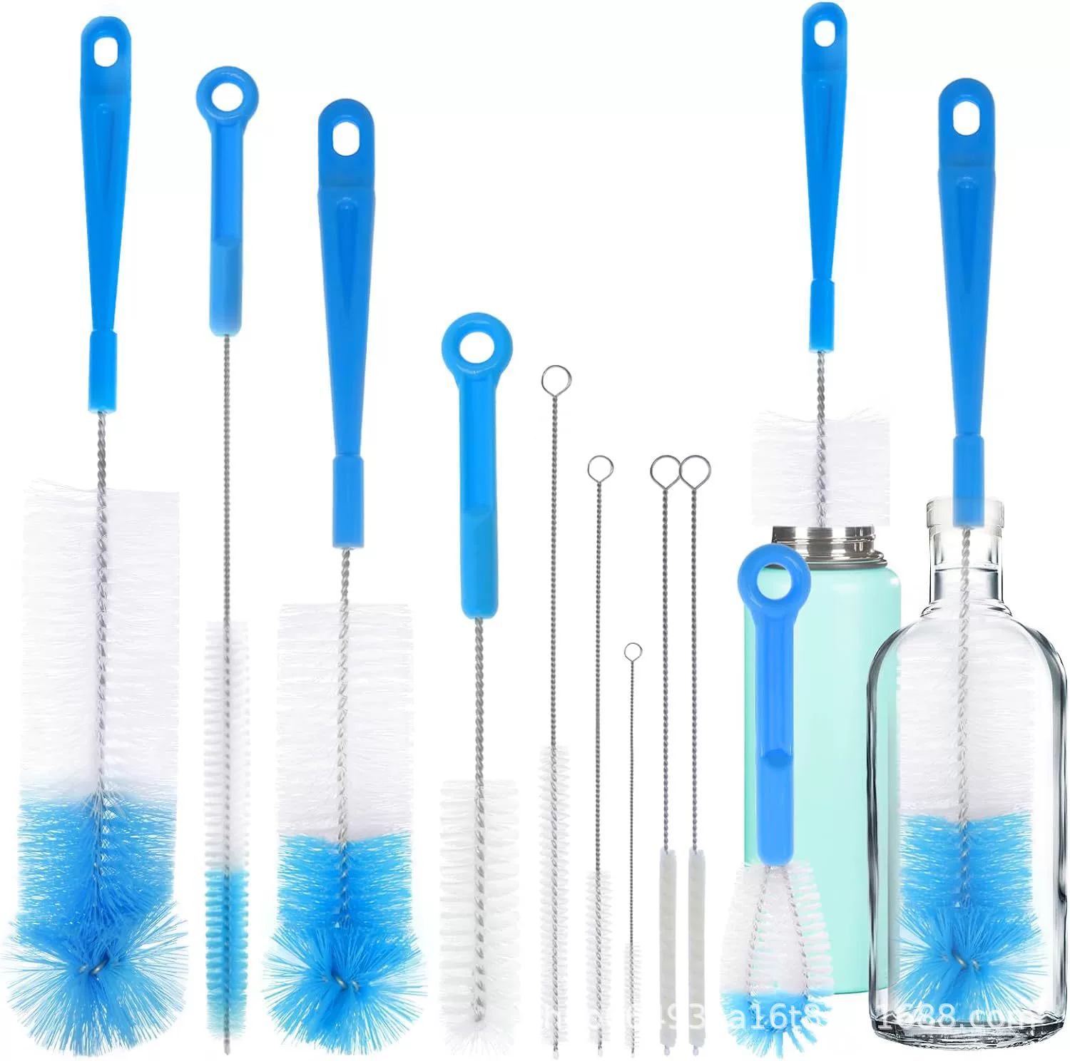 10 комплектов чистящих щеток для бутылочек, щеток для чистки бутылок из нержавеющей стали с длинной ручкой, набор щеток для глубокой чистки