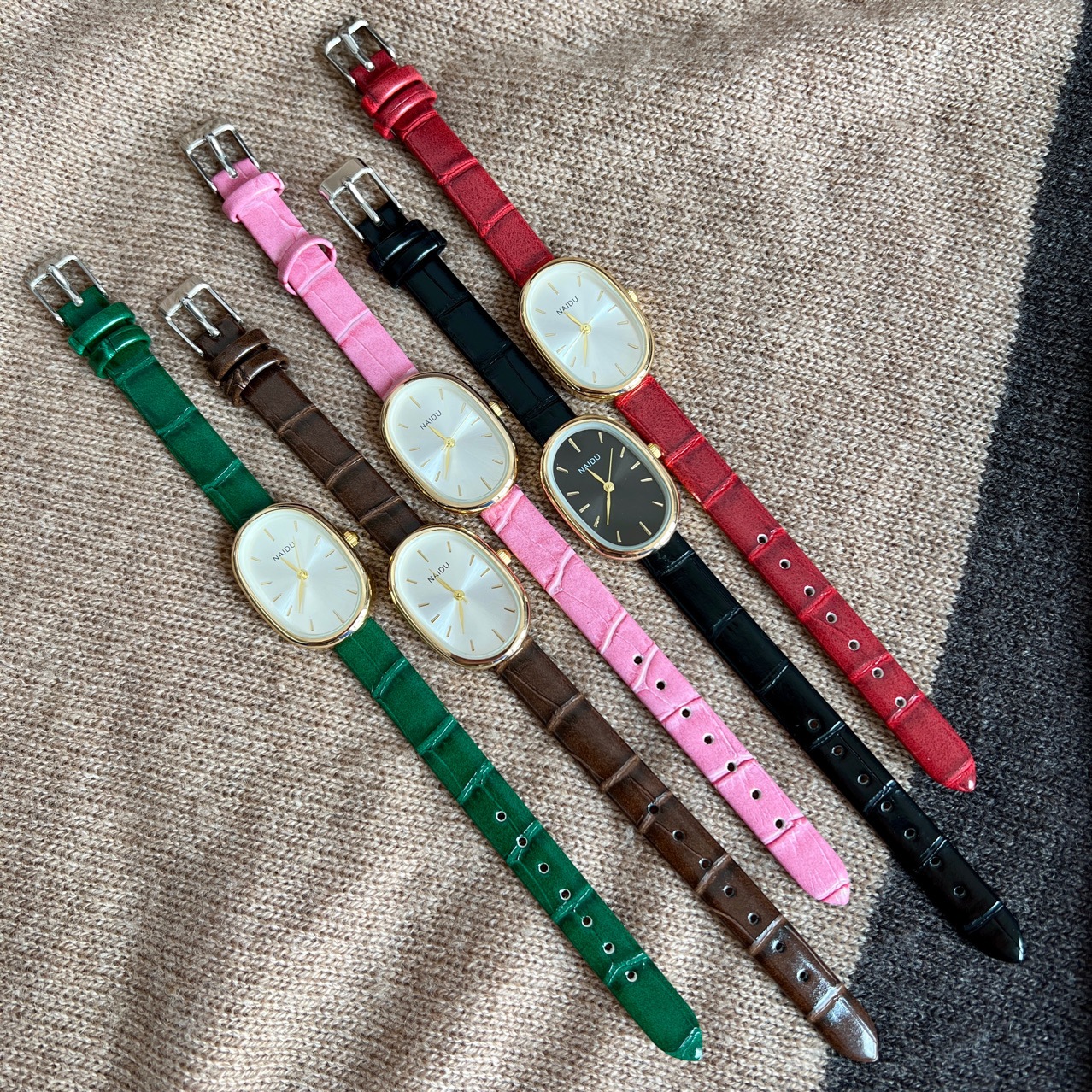 Imitation Leather Strap Material Watch Classification Casual Oval Concealed Buckle Quartz Women's Watches
